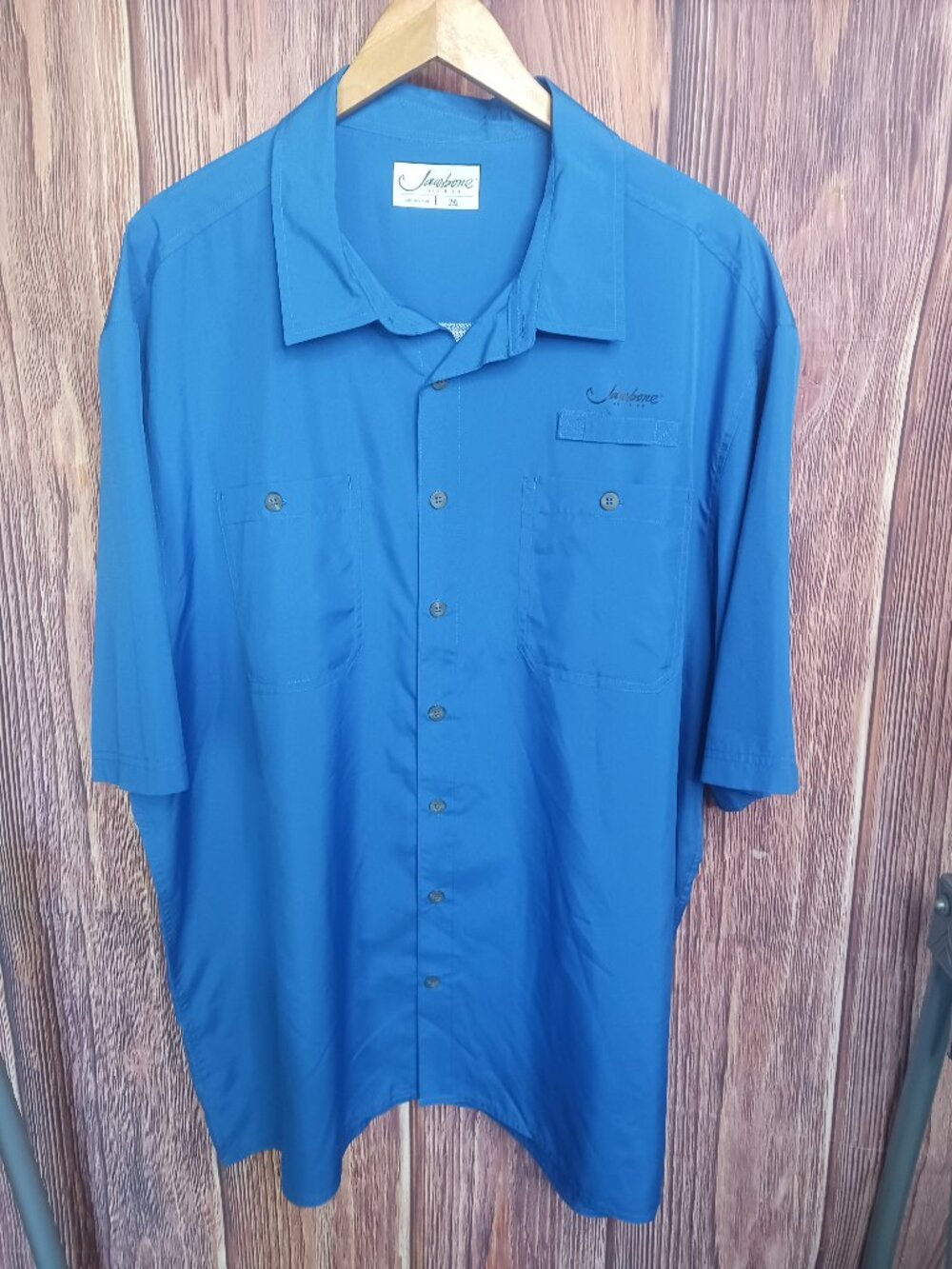 Jawbone vented short sleeve fishing shirt lightweight royal blue size XXL